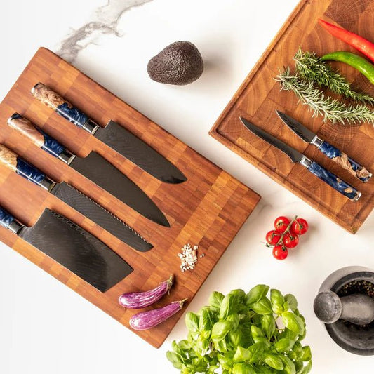 高品質日本製ダマスカスナイフセット – 6ピースシェフ用プロフェッショナルセット